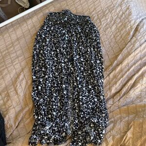 Rachel Zoe Black and White Floral Maxi Skirt